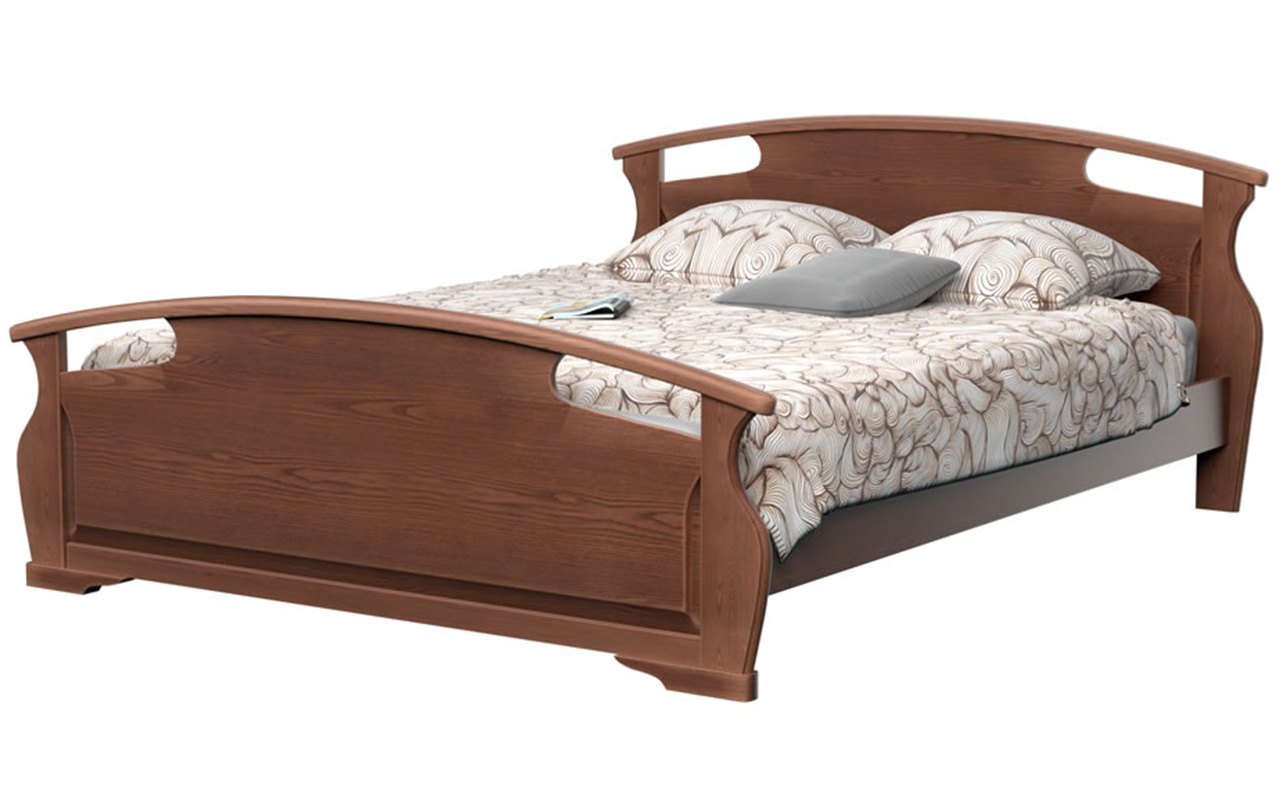 Кровать из массива дерева с матрасом