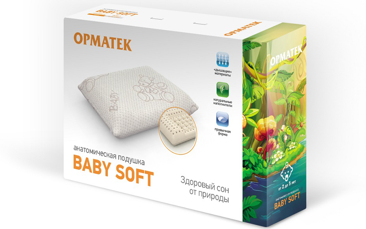 Детская Подушка Орматек Baby Soft купить в Москве по цене от производителя  в Анатомия Сна